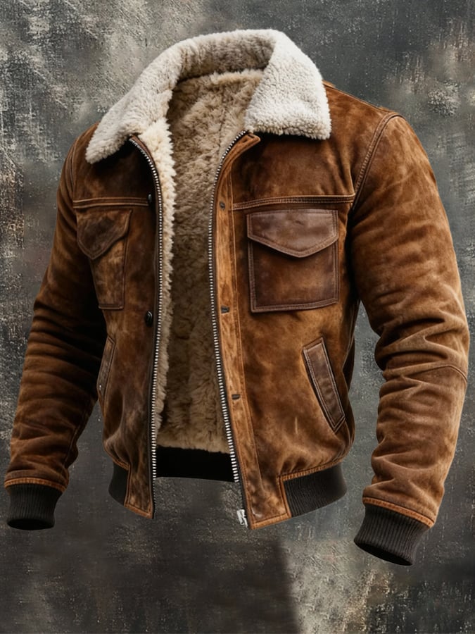 DJANI | Sherpa Jacke für Herren mit Rundhalsausschnitt und langen Ärmeln