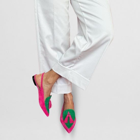 Frendessa | Fransen Ballettschuhe für Damen mit Batik-Optik