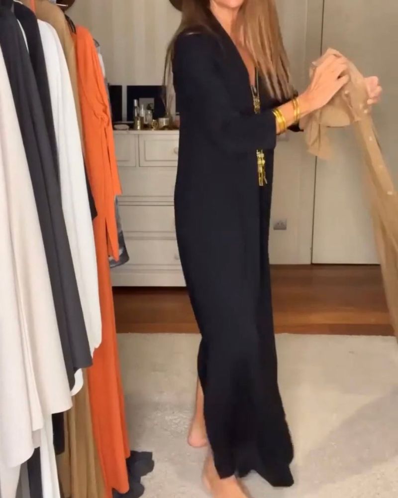 Pamela | Lässiges Sommerkleid für Damen mit V-Ausschnitt und 3/4-Ärmeln