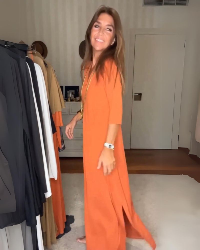 Pamela | Lässiges Sommerkleid für Damen mit V-Ausschnitt und 3/4-Ärmeln