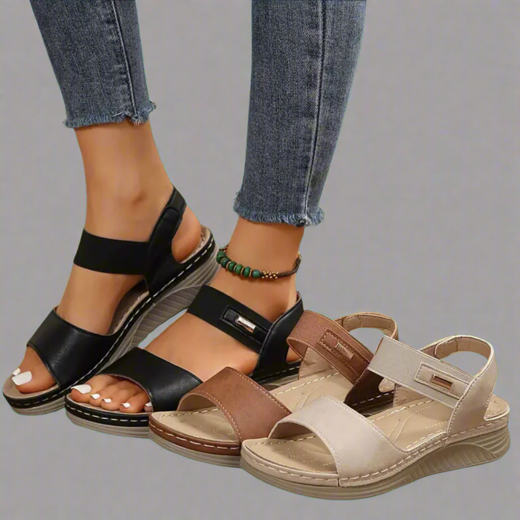 Alwilda | Bequeme Orthopädische Sandalen für Damen mit mittelhohem Absatz