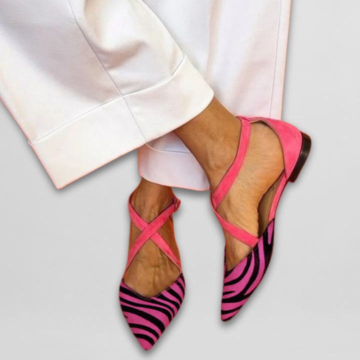 Fenna | Ballerinas für Damen mit Riemen und flachem Absatz