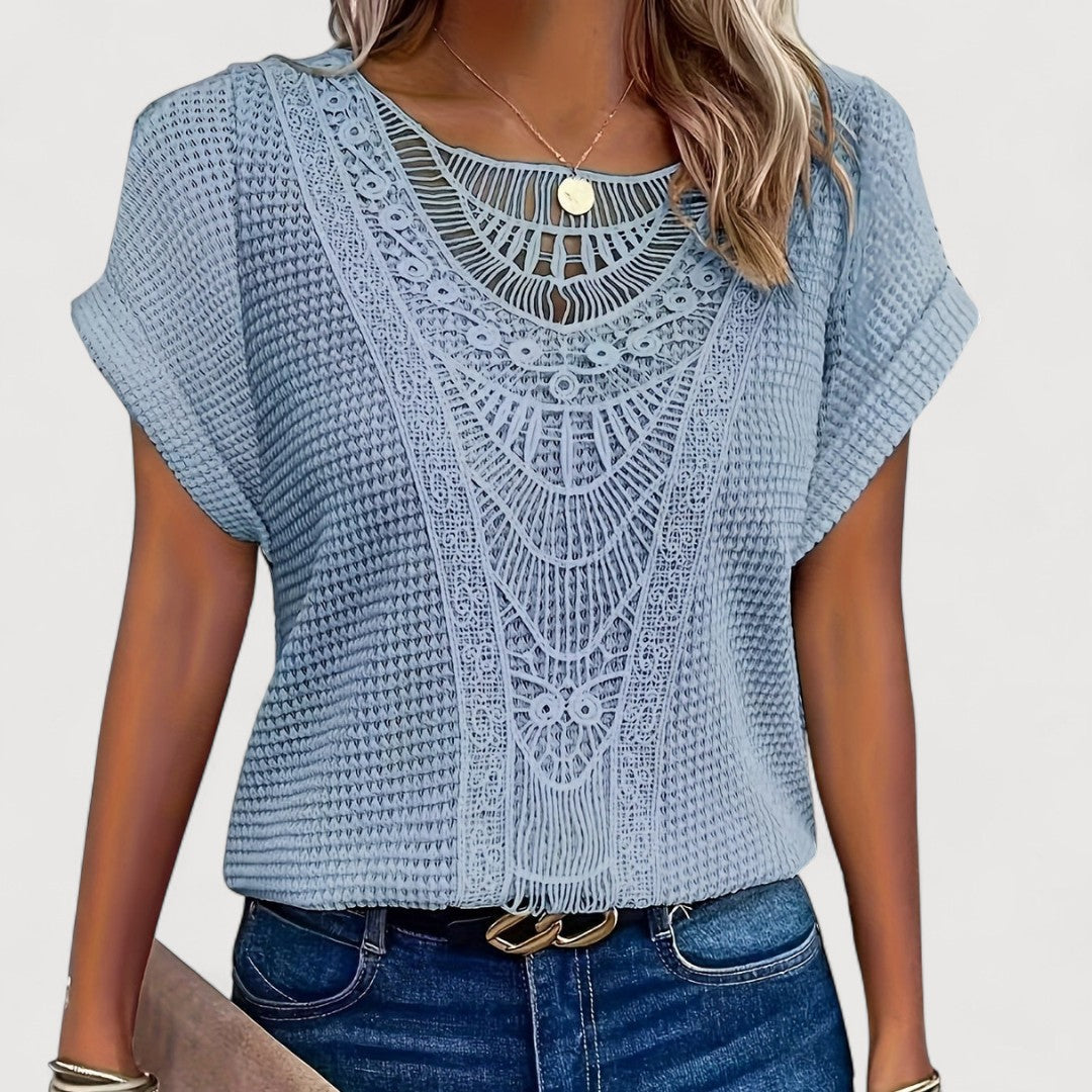 Elena | Elegantes Sommer T-Shirt für Damen mit Rundhalsausschnitt