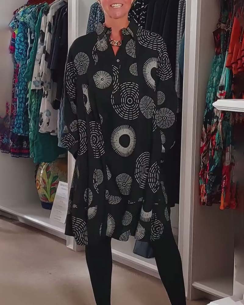 Marlene | Lässiges Midikleid für Damen mit geometrischem Druck