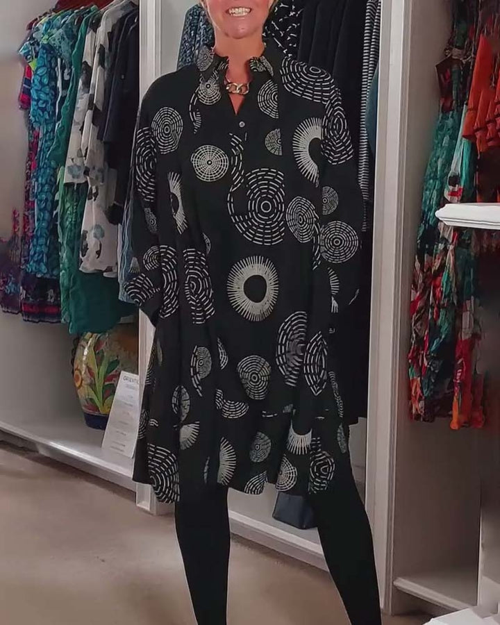 Marlene | Lässiges Midikleid für Damen mit geometrischem Druck