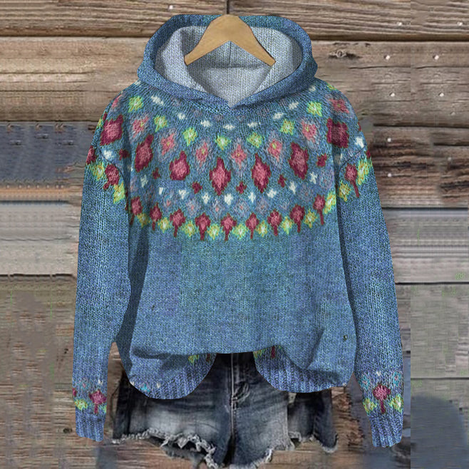 Carole | Warmer Nordic Hoodie für Damen mit Kapuze und langen Ärmeln