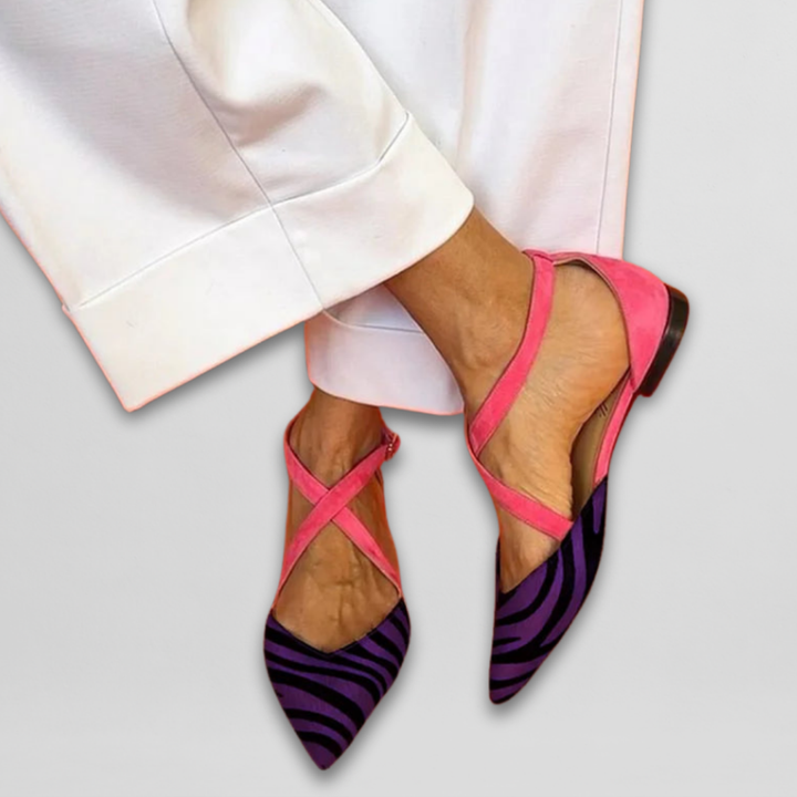 Fenna | Ballerinas für Damen mit Riemen und flachem Absatz