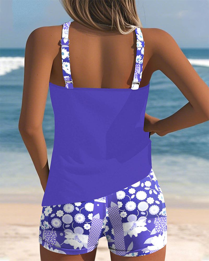 Reina | Badeanzug Tankini Set für Damen mit Blumenmuster