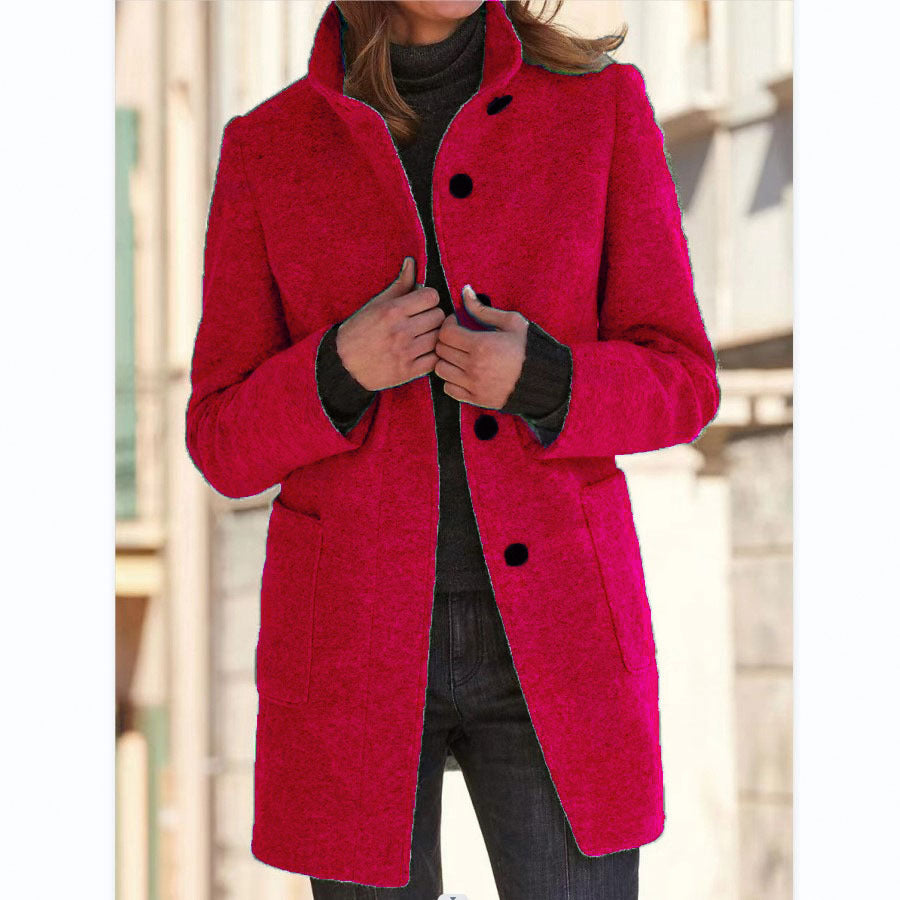 Sheena | Moderner eleganter langer Mantel für Damen mit langen Ärmeln