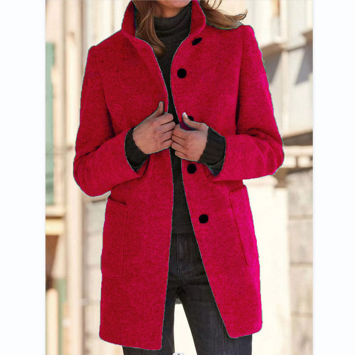 Sheena | Moderner eleganter langer Mantel für Damen mit langen Ärmeln