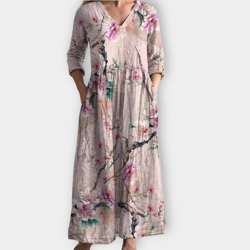 Radegunda | Boho Maxikleid aus weichem Premiumstoff für Damen