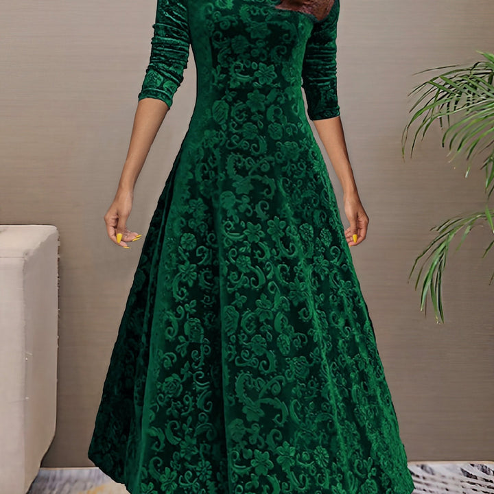 Nancy | s Feiertagskleid für Damen mit Blumenmuster und V-Ausschnitt