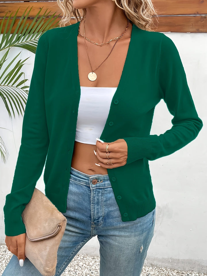 Odele | Anmutiger Minimalistischer Cardigan für Damen mit V-Ausschnitt