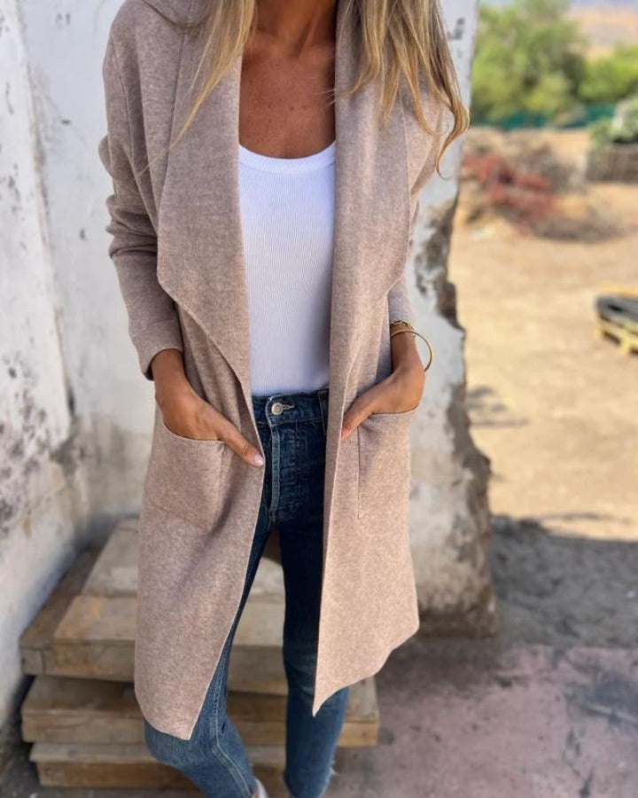 Eigona | Lässige Revers-Cardigan-Jacke für Damen mit langen Ärmeln