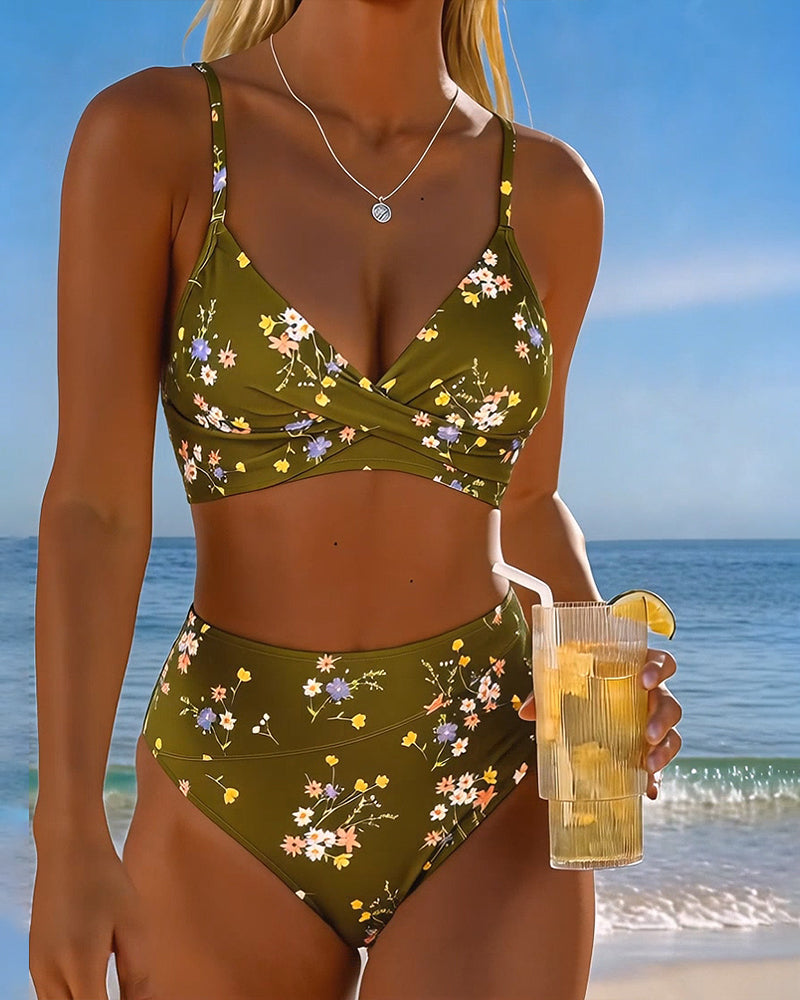 Giada | Damen geblümter Bikini mit drahtfreiem BH