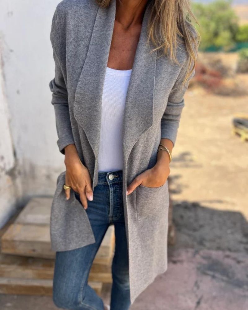 Eigona | Lässige Revers-Cardigan-Jacke für Damen mit langen Ärmeln