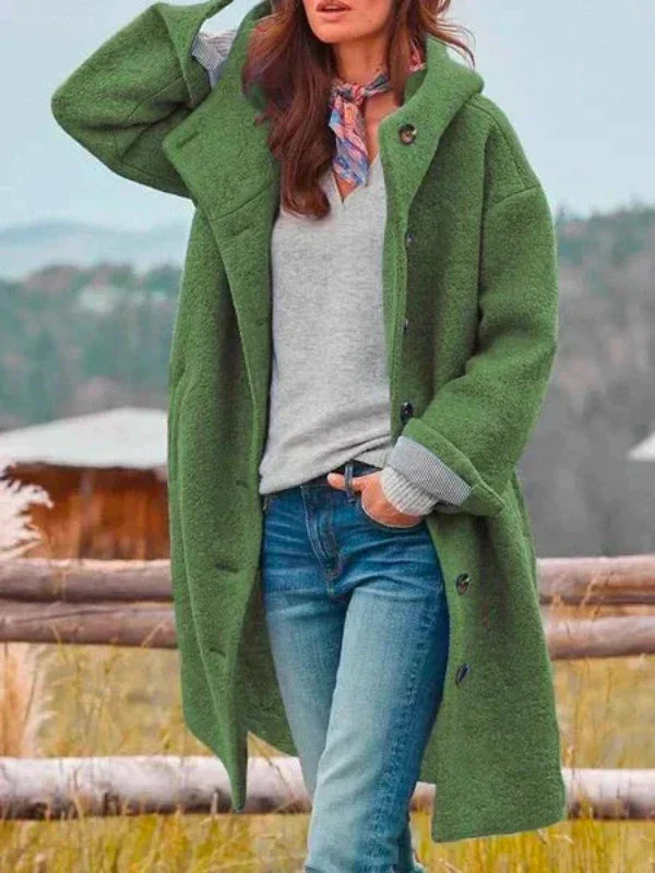 Beverly | Stilvoller Langer Wintermantel für Damen mit Kapuze und langen Ärmeln