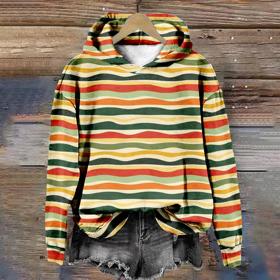 Julie | Locker sitzender Hoodie für Damen mit Streifen und Kapuze