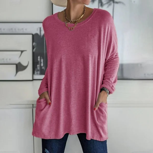 Aelira | Lässiges Langarmshirt für Damen mit Rundhalsausschnitt und langen Ärmeln