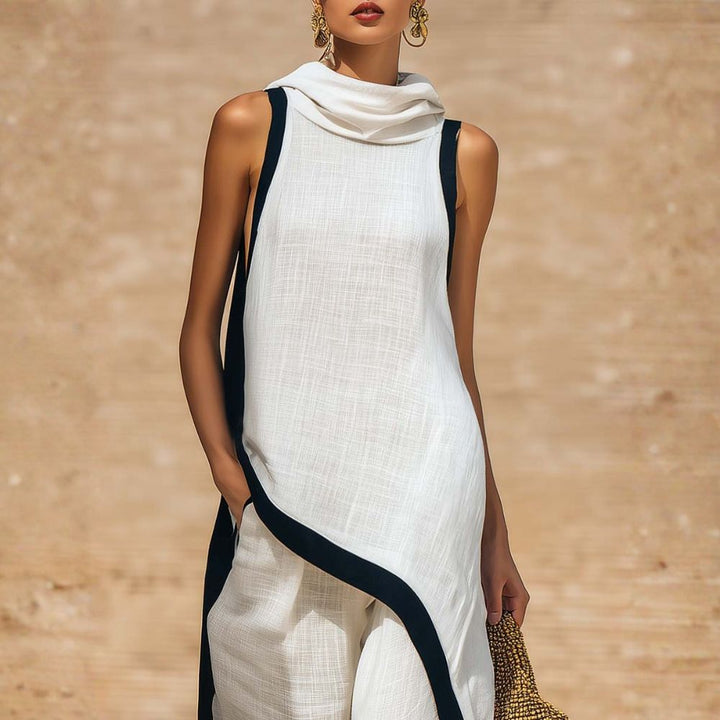 Mara | Damen Zweiteiler mit weiter Hose, asymmetrisch