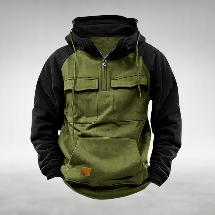 Markus | Multifunktionaler Winter Hoodie für Herren mit Batik-Optik und Kapuze