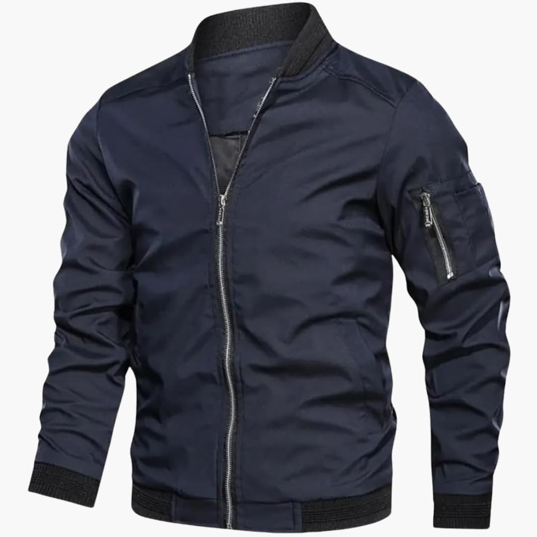 Stefan | Premium Bomberjacke für Herren mit Rundhalsausschnitt und langen Ärmeln