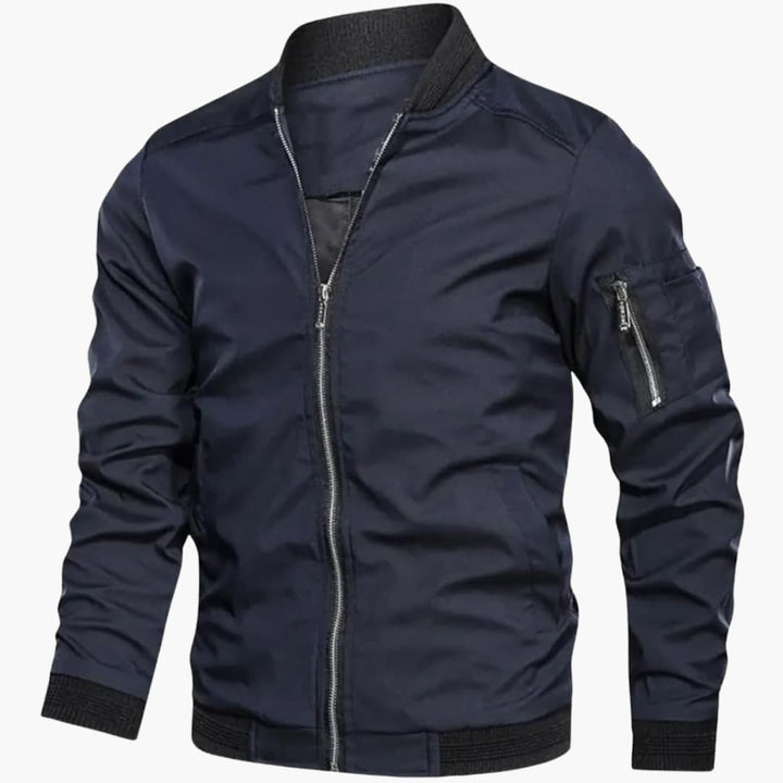 Stefan | Premium Bomberjacke für Herren mit Rundhalsausschnitt und langen Ärmeln