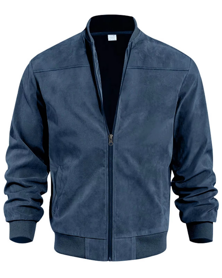 Klassische Bomberjacke für Herren mit Rundhalsausschnitt und langen Ärmeln