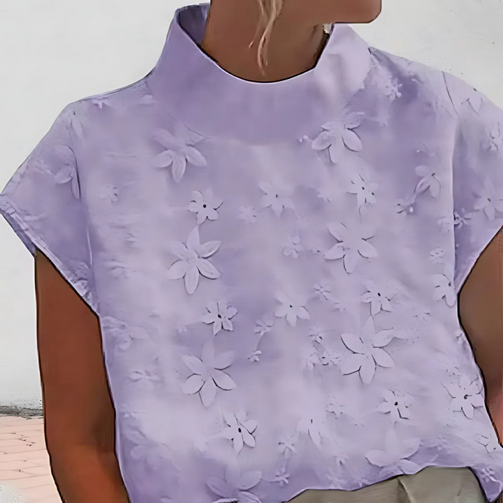 Doutzen | Damenbluse für Damen mit besatz und halblangen Ärmeln