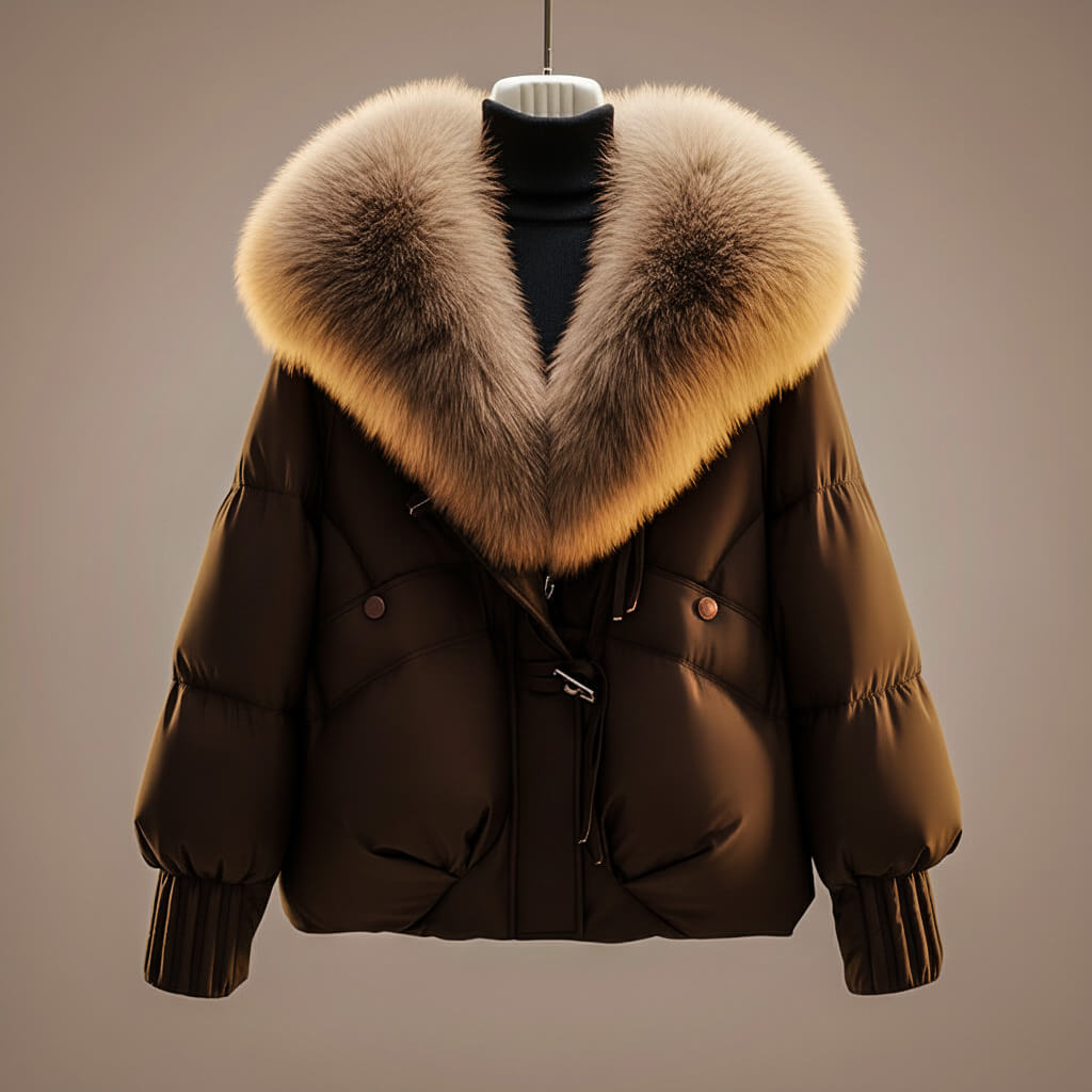 Elsie Eleganter Chic Mantel für Damen mit V-Ausschnitt und langen Ärmeln