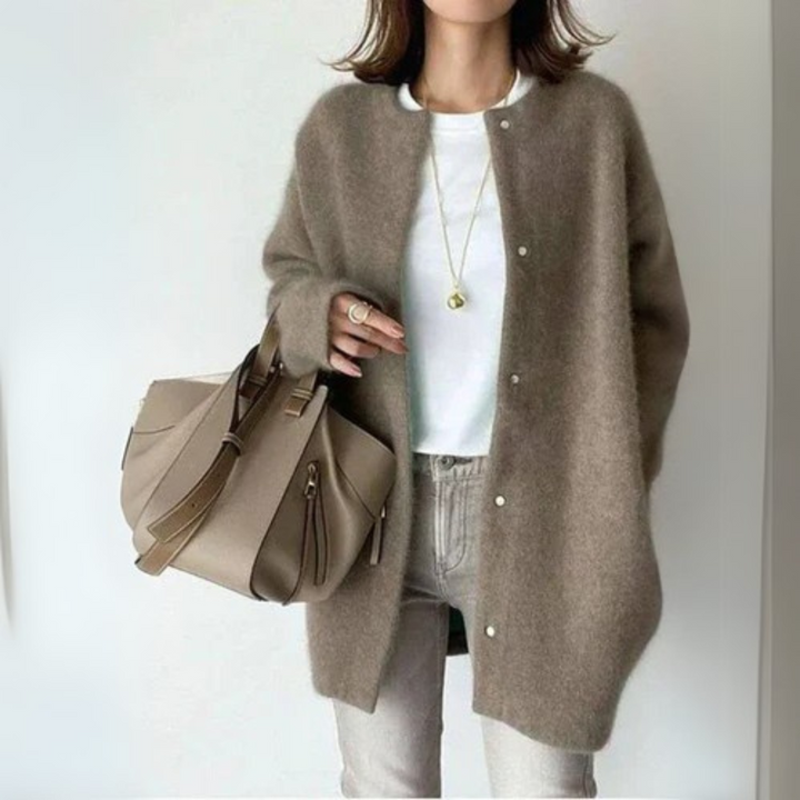 Lilly | Stilvoller Cardigan für Damen mit Rundhalsausschnitt und langen Ärmeln