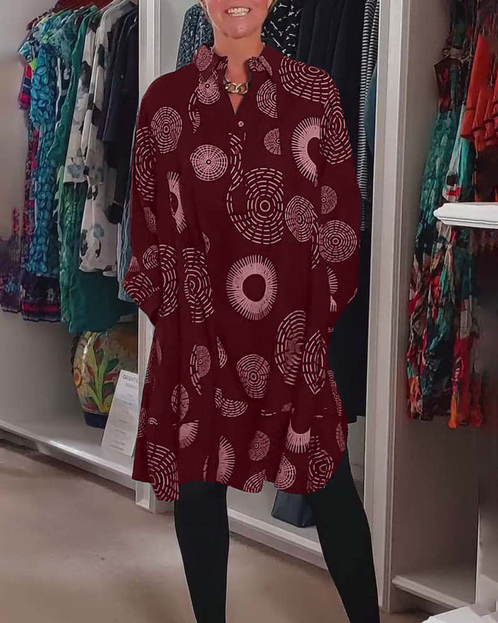 Marlene | Lässiges Midikleid für Damen mit geometrischem Druck