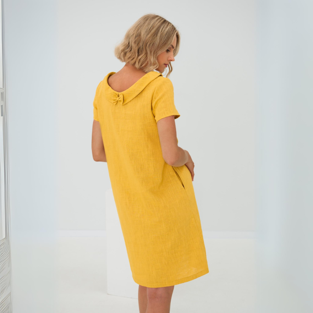 Damen Minikleid mit kurzen Ärmeln und Taschen