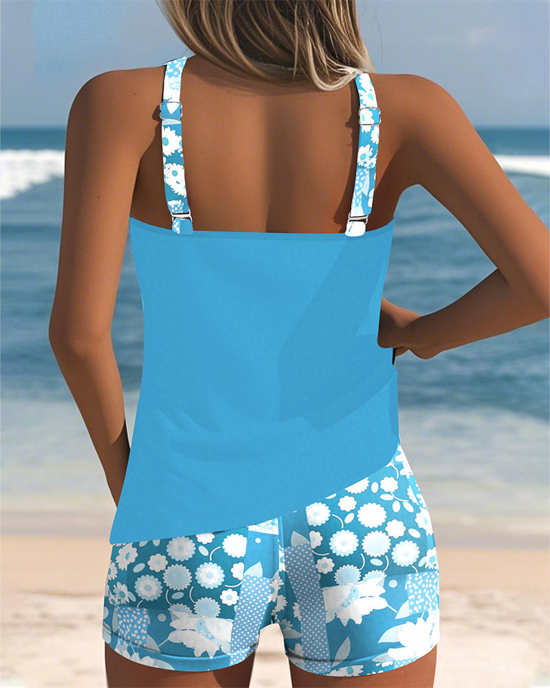 Reina | Badeanzug Tankini Set für Damen mit Blumenmuster