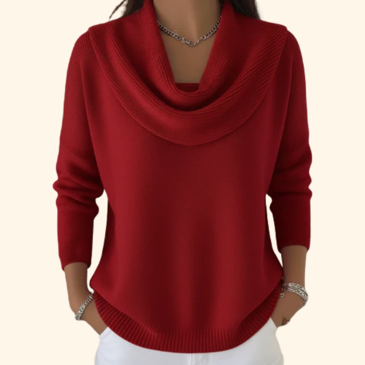Elliza | Pullover für Damen mit Kragen und langen Ärmeln