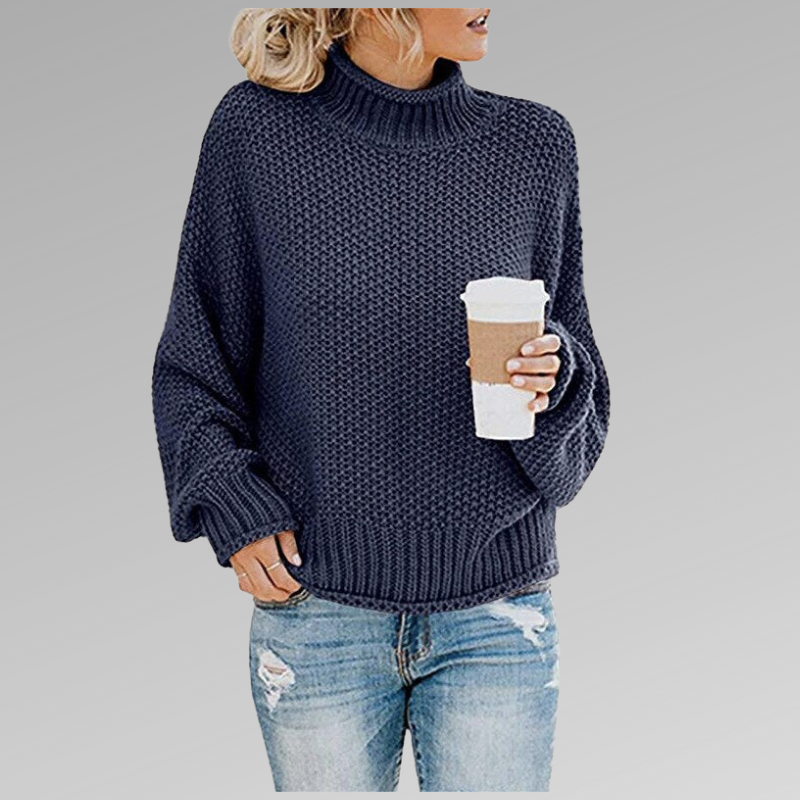 Helena | Klassischer Strickpullover für Damen mit Rollkragen und langen Ärmeln