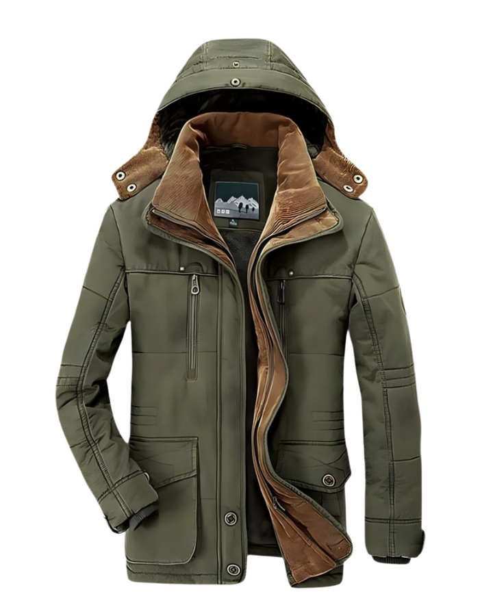 Francesco Gepolsterte Winterjacke für Herren mit Kapuze und langen Ärmeln