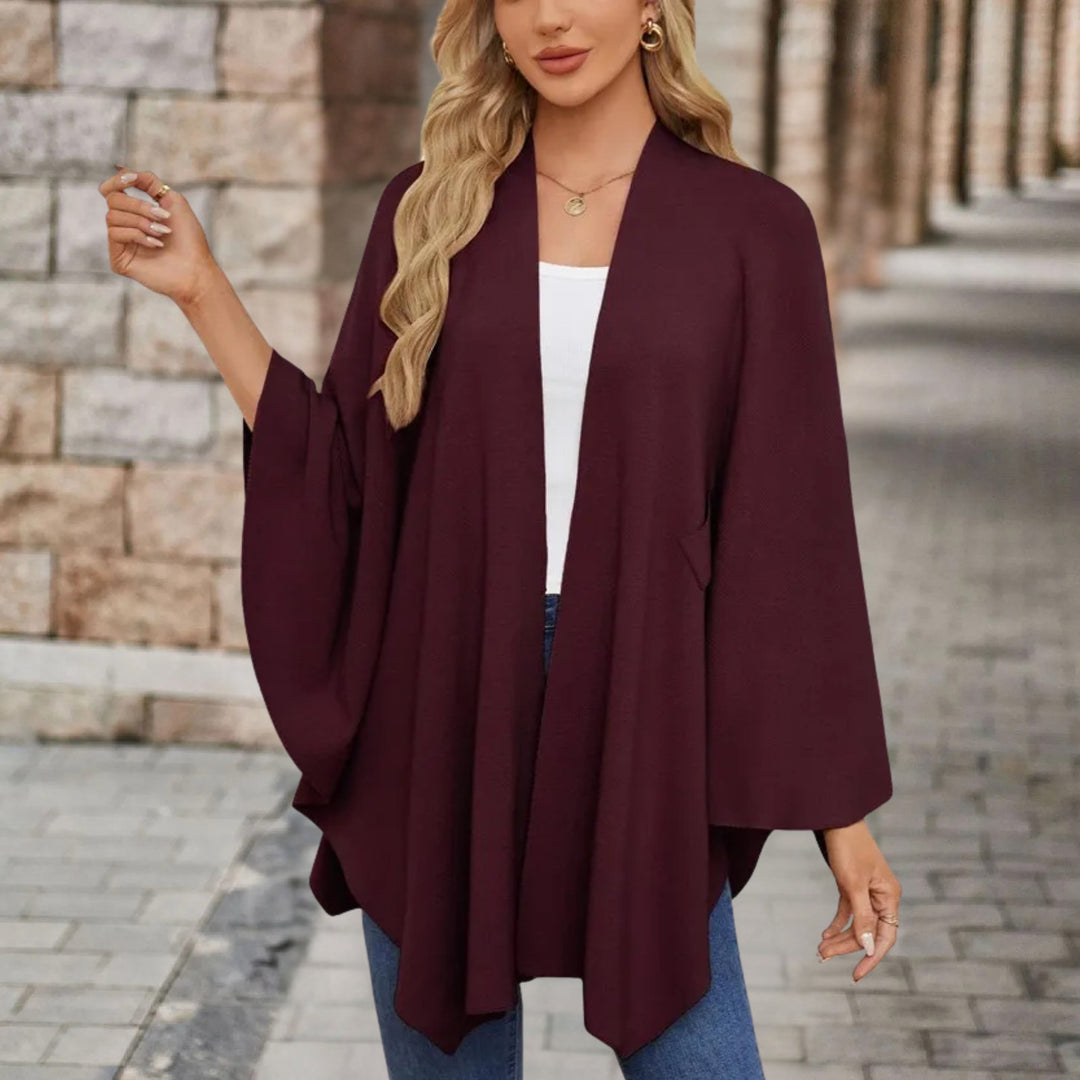 Lia | Schicker Poncho für Damen mit V-Ausschnitt