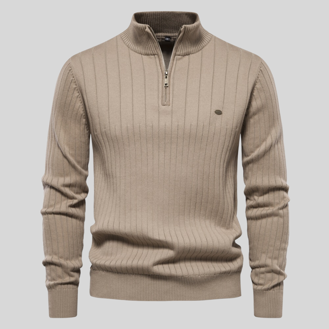 Jonas | Strickpullover für Herren mit Stehkragen und langen Ärmeln