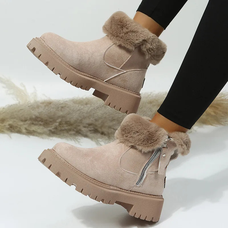 Nancy | Bequeme, Warme Winterstiefel für Damen mit flachem Absatz