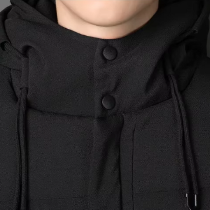 Elegante Lange Herrenjacke für Herren mit Kapuze und langen Ärmeln
