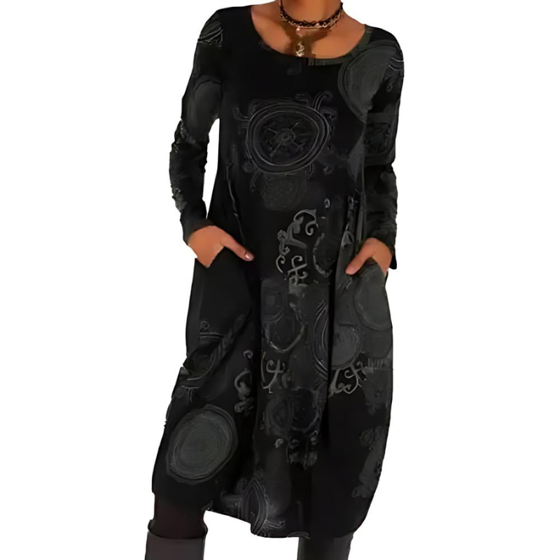 Jana | Winterkleid für Damen mit Rundhalsausschnitt und langen Ärmeln