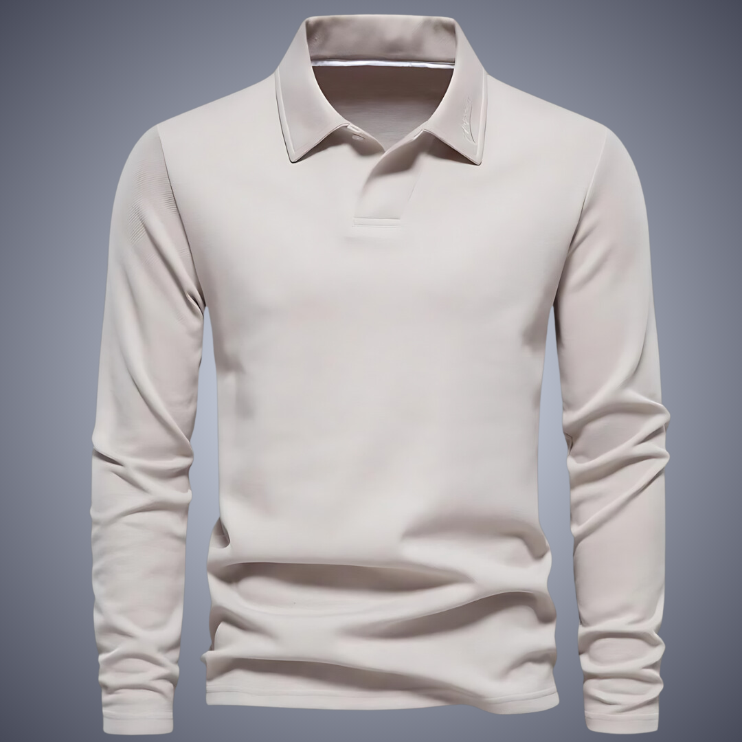 Theo | Casual Polo für Männer Poloshirt für Herren mit langen Ärmeln