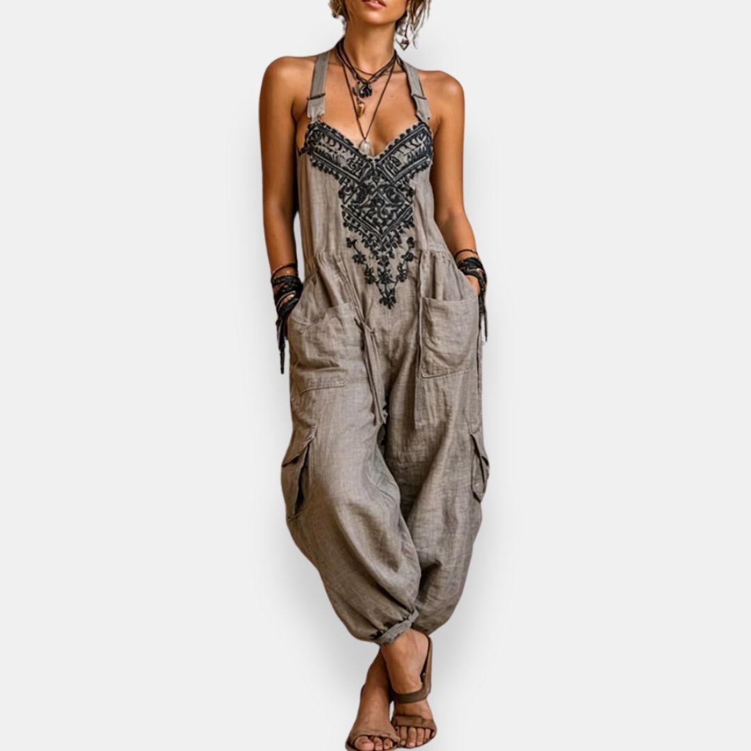 Greta | Damen Taschen-Jumpsuit