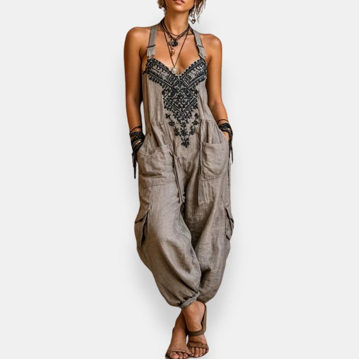 Greta | Damen Taschen-Jumpsuit