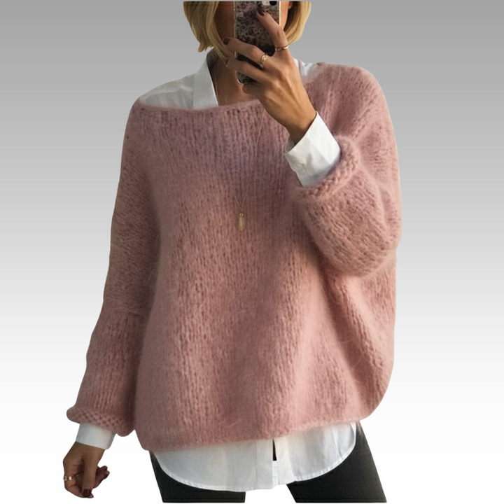 Sofia | Soft-Knit Pullover für Damen mit Rundhalsausschnitt und langen Ärmeln