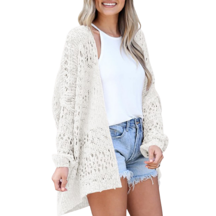 Arizela | Leichter Übergroßer Boho Cardigan für Damen mit Rundhalsausschnitt