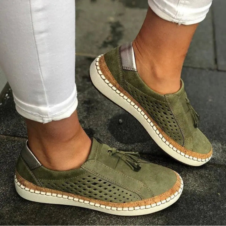 Marlene | Damen Slip-On Sneaker mit Ausschnitten