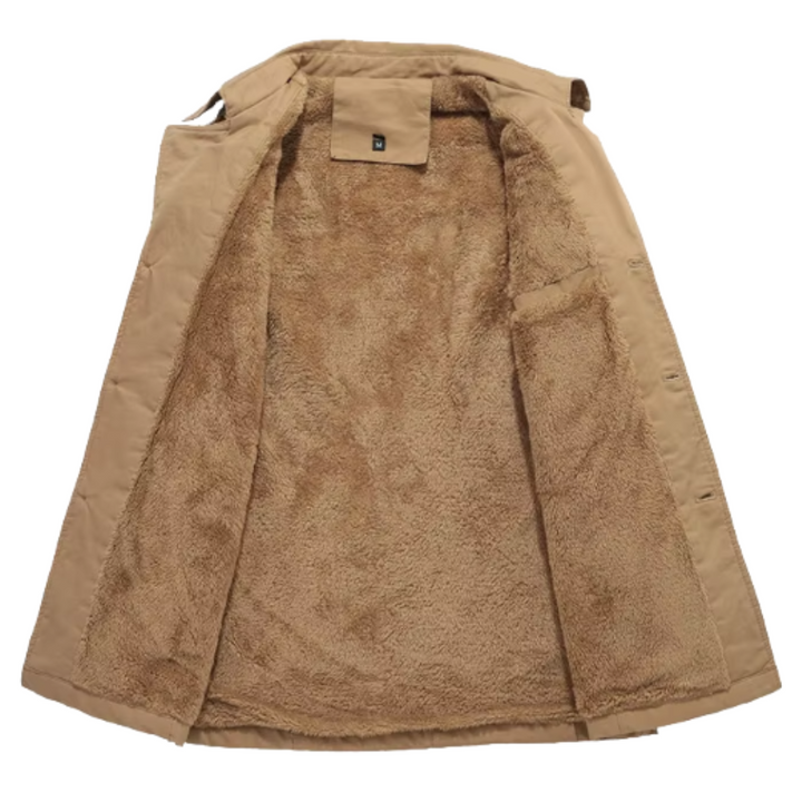 Eleganter Gepolsterter Trenchcoat für Herren mit langen Ärmeln
