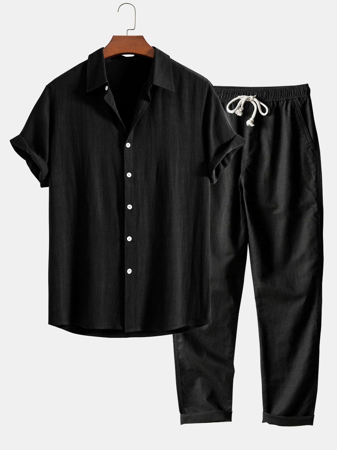 Button-Up Hemd und gerade geschnittene Hose -Rayon-Mischung für Herren